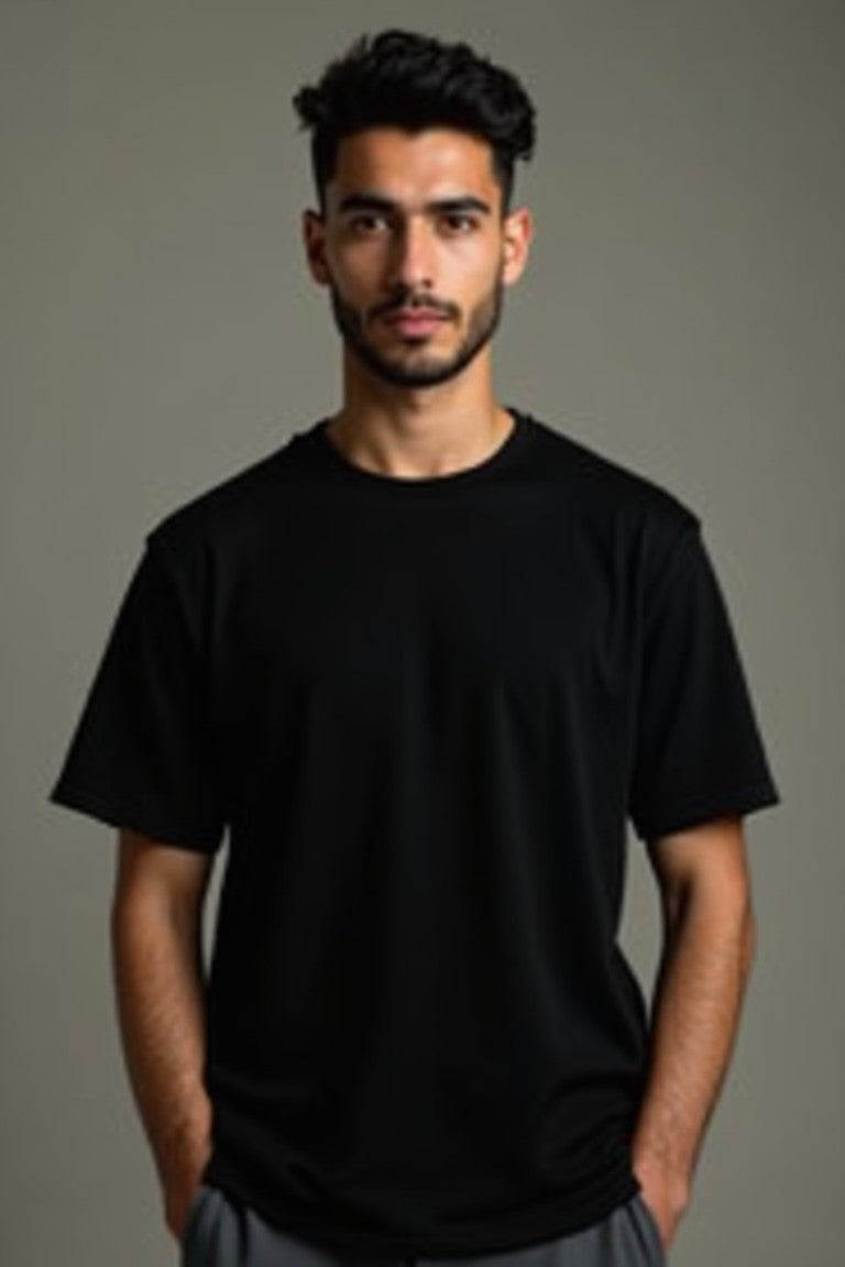 BLACK OVERSIZED TEE 250GSM