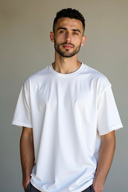 WHITE OVERSIZED TEE 250GSM