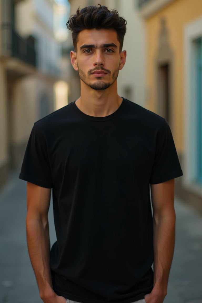 BLACK REGULAR TEE 210GSM