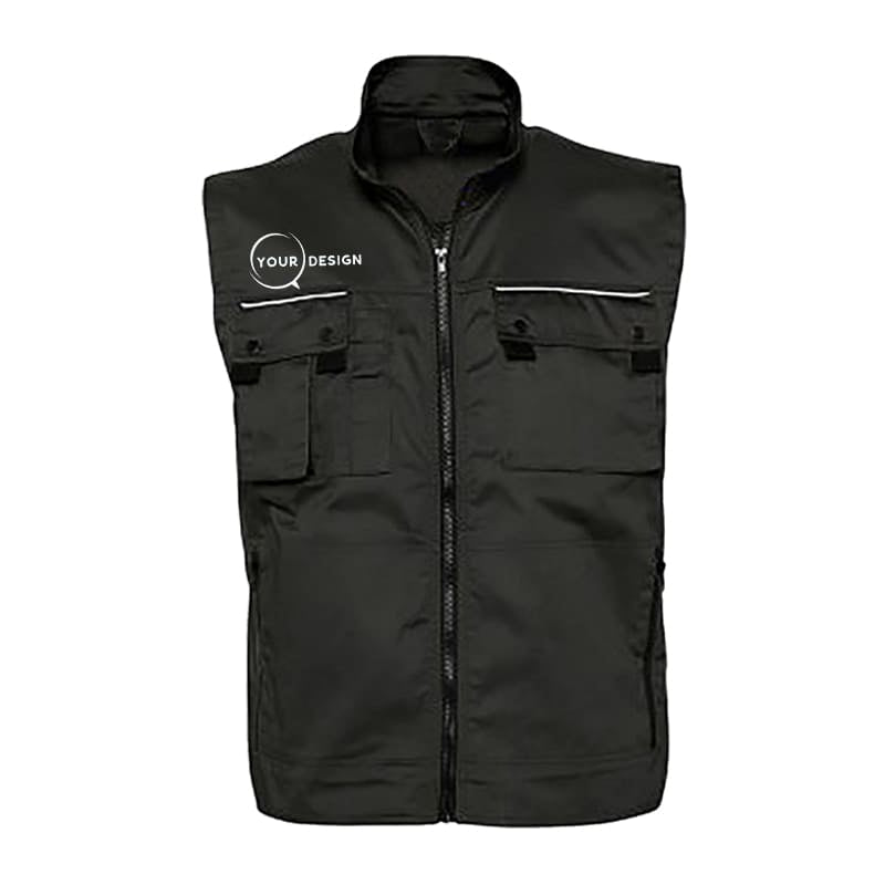 Gilet de travail avec col haut et poche